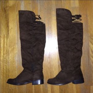 Knee High Suede Riding Brown Boots 6